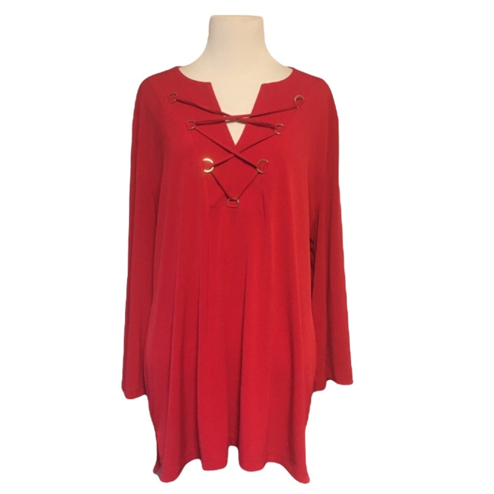 Ivanka Trump Sleek Red Blouse Large Work attire